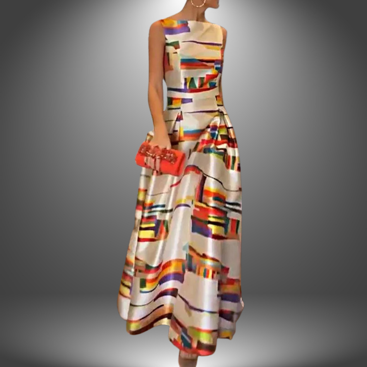 Maxi Dress with Bold Geometric Print by Amelia
