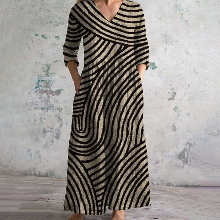 Elisa | Striped V-Neck Dress