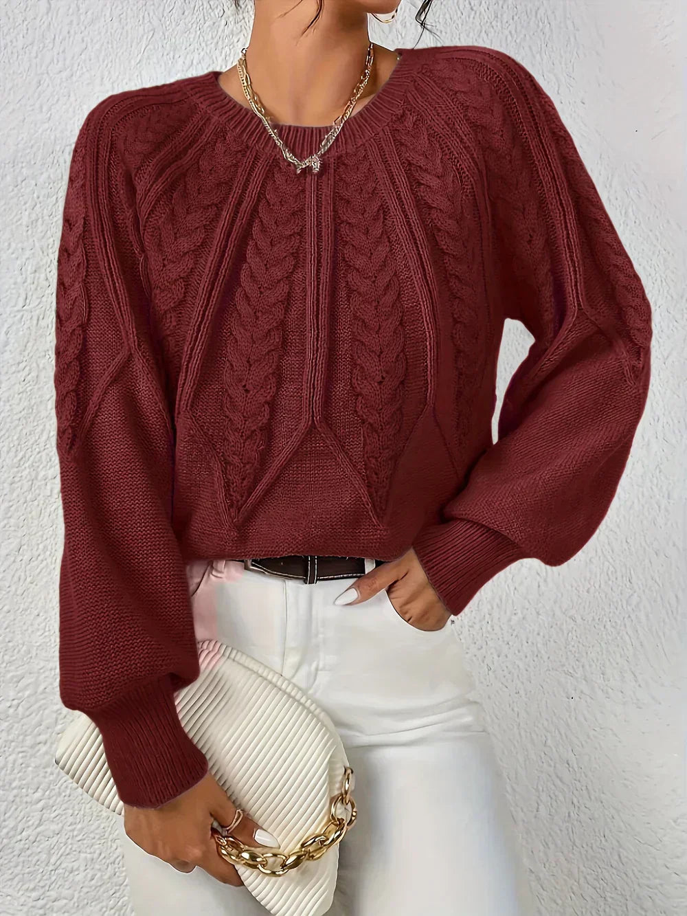 Aviora™ | Elegant Cable Knit Sweater for Casual Style