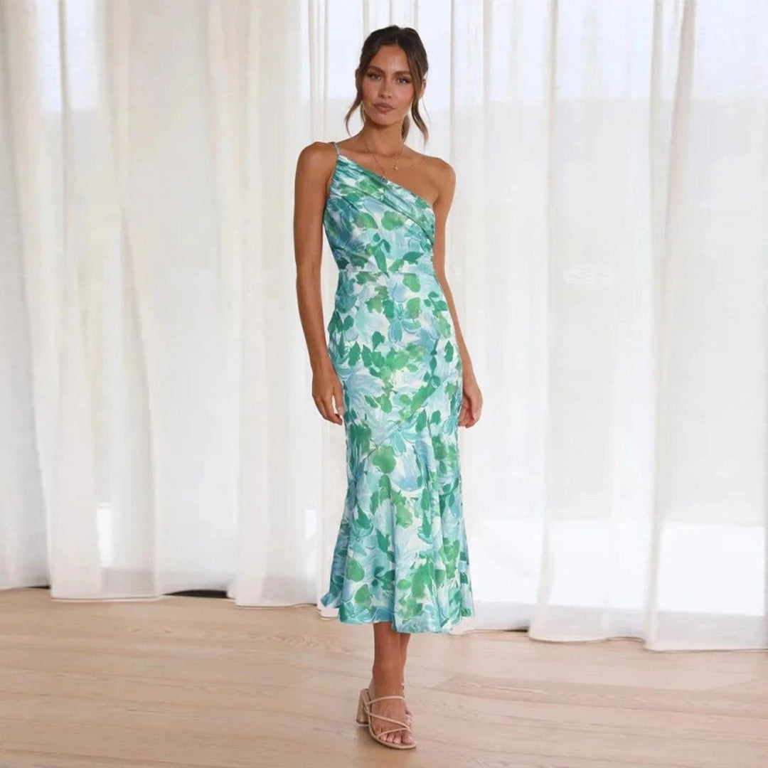 Diane | Satin Floral Dress