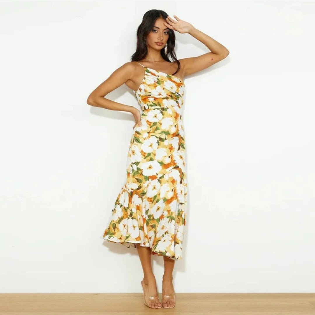 Diane | Satin Floral Dress