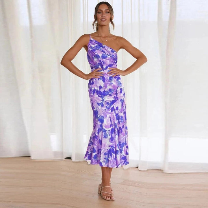 Diane | Satin Floral Dress