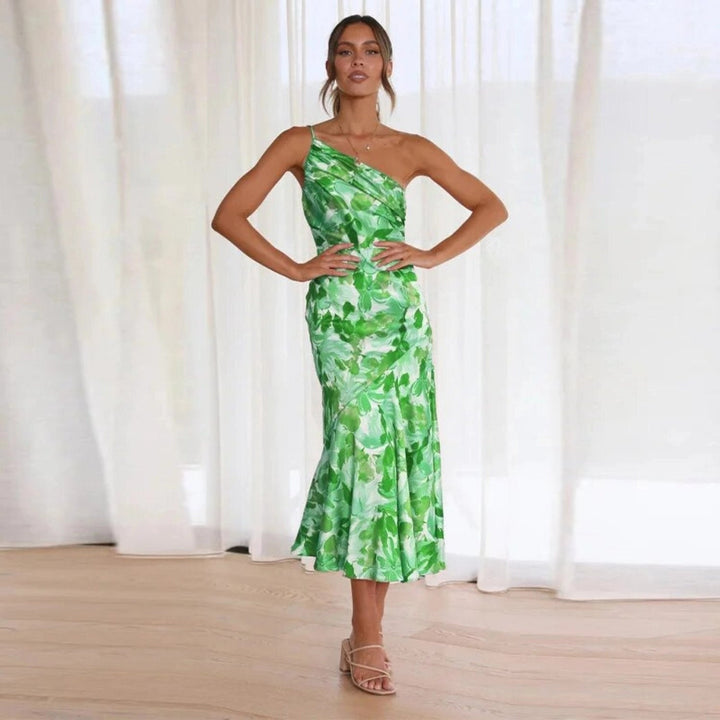 Diane | Satin Floral Dress