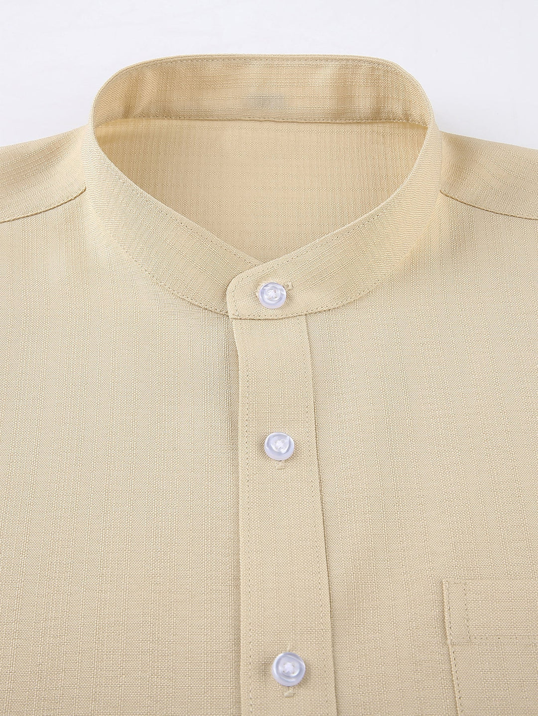 High Collar Textured Long Sleeve Shirt