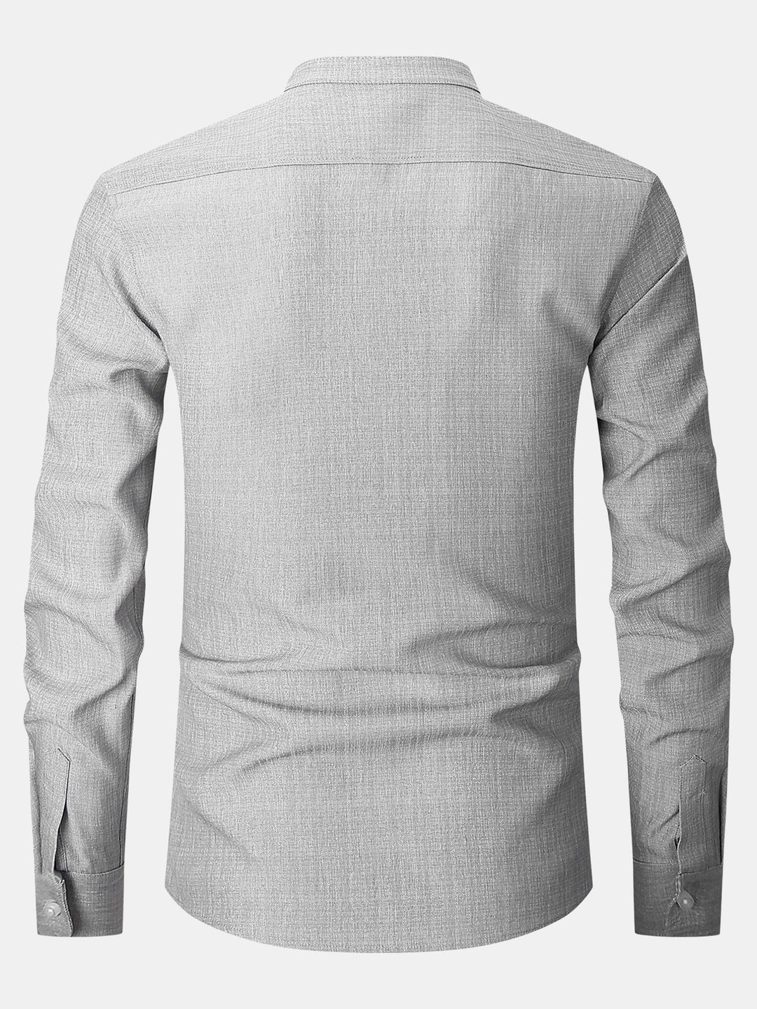High Collar Textured Long Sleeve Shirt