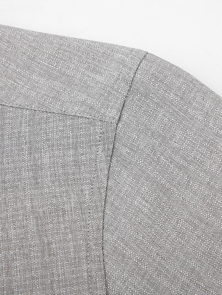 High Collar Textured Long Sleeve Shirt