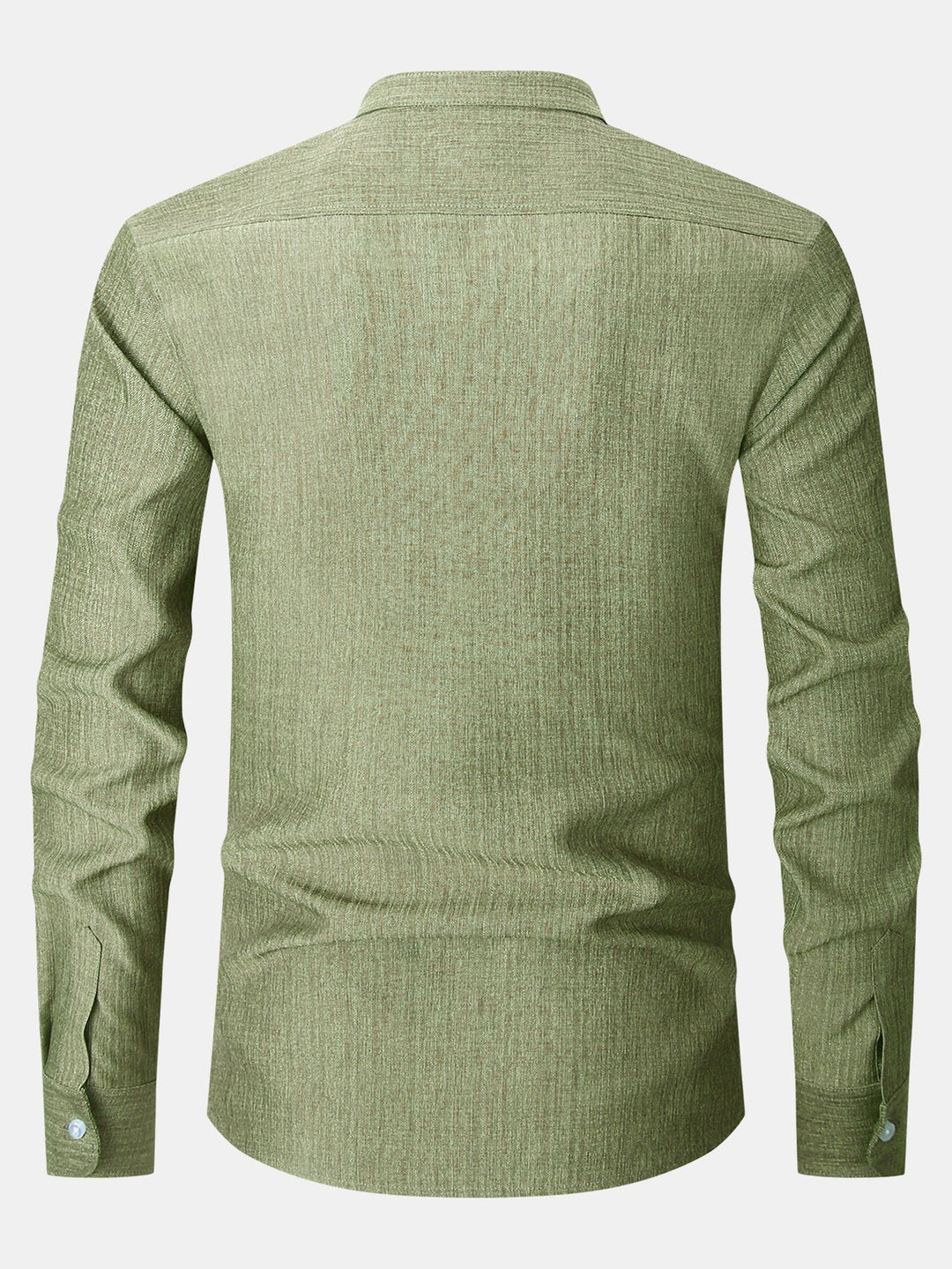High Collar Textured Long Sleeve Shirt