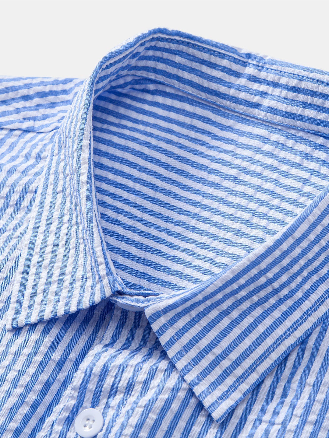 Seersucker Button-Up Shirt with Stripes