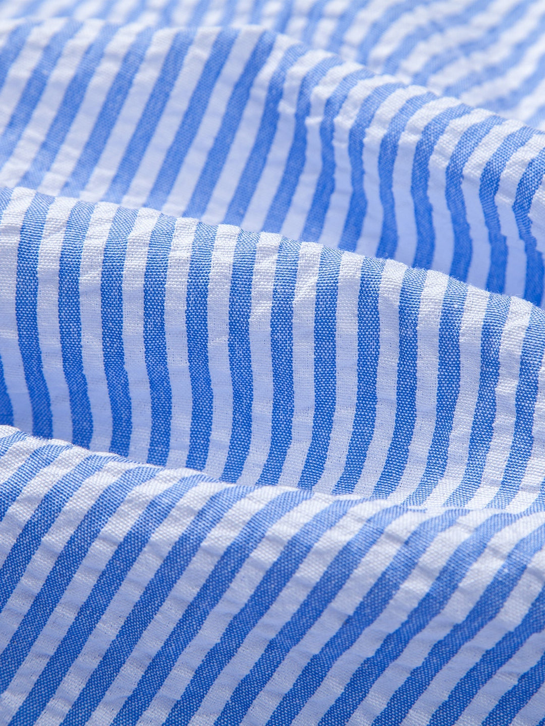 Seersucker Button-Up Shirt with Stripes
