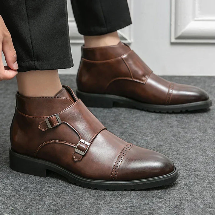 Parker | Synthetic Leather Boots with Double Buckle