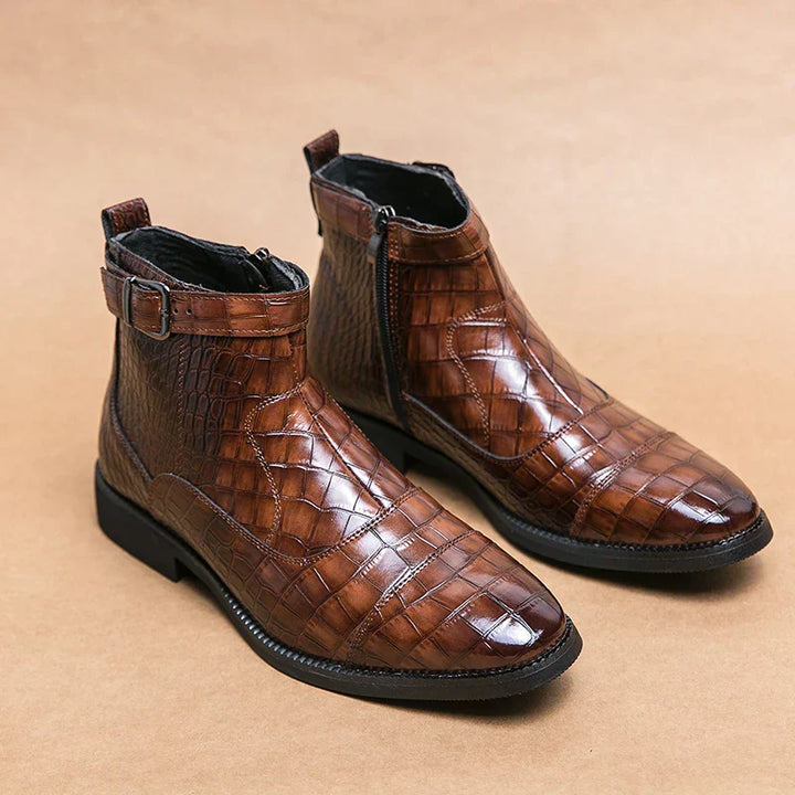 Dylan | Ankle Boots with Synthetic Leather and Buckle