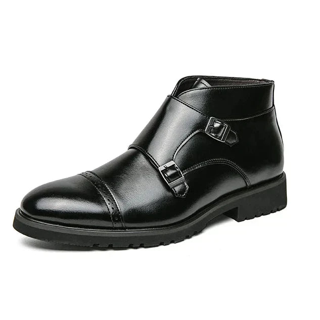 Parker | Synthetic Leather Boots with Double Buckle