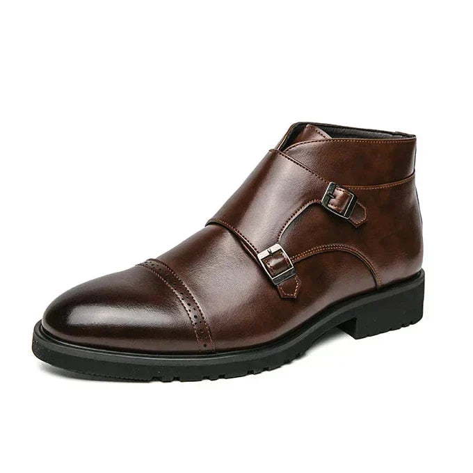 Parker | Synthetic Leather Boots with Double Buckle