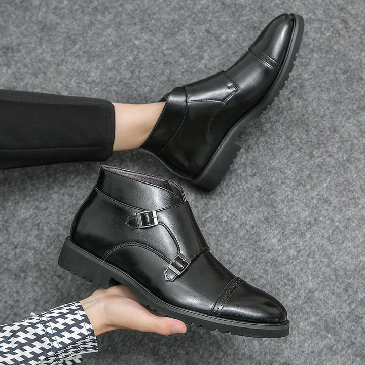 Parker | Synthetic Leather Boots with Double Buckle