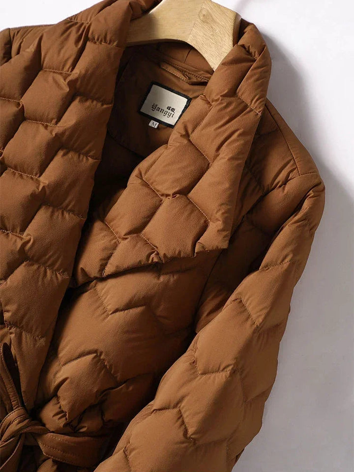 Elegant Down Jacket with Belt by Antoinette™