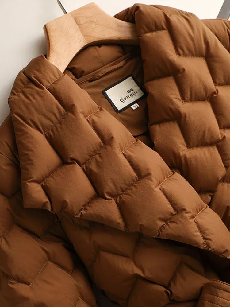 Elegant Down Jacket with Belt by Antoinette™