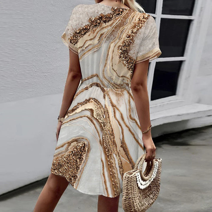 Sally | V-Neck Dress with Stylish Print