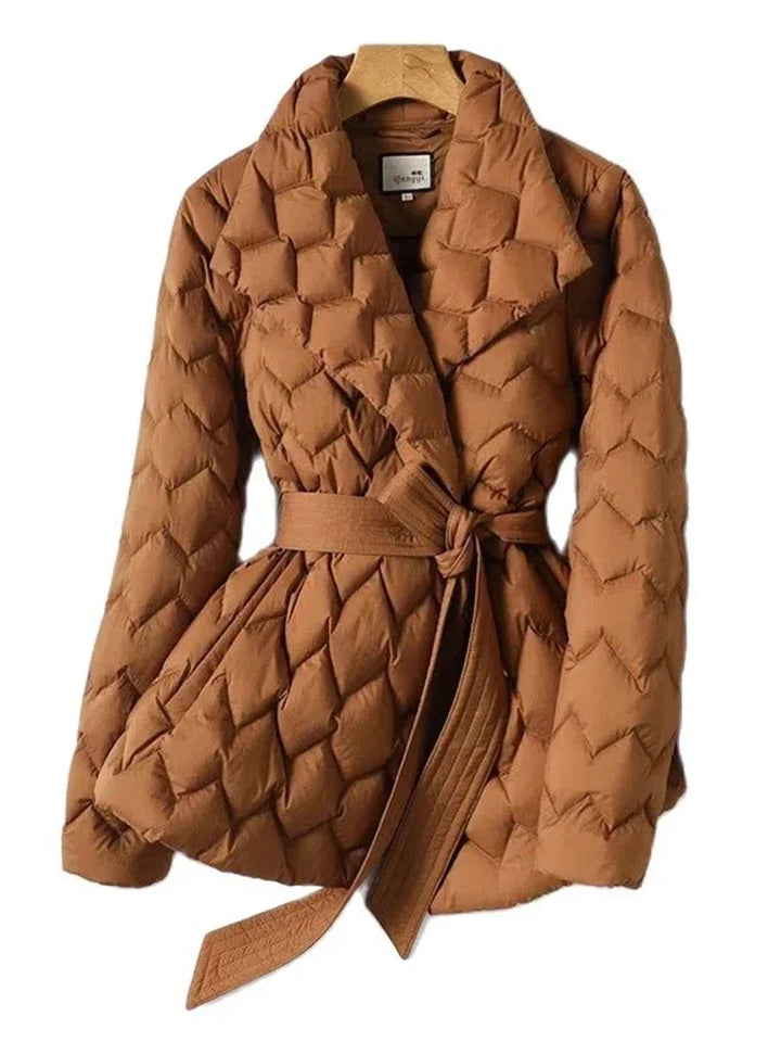 Elegant Down Jacket with Belt by Antoinette™