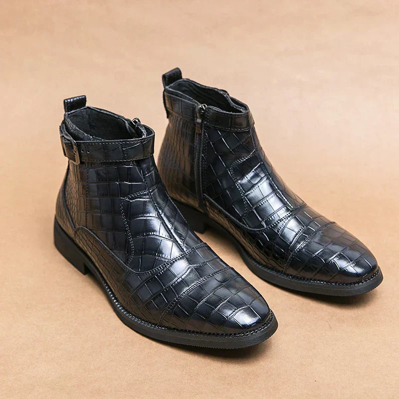 Dylan | Ankle Boots with Synthetic Leather and Buckle