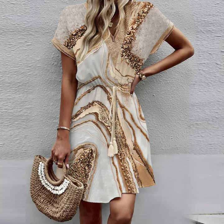Sally | V-Neck Dress with Stylish Print