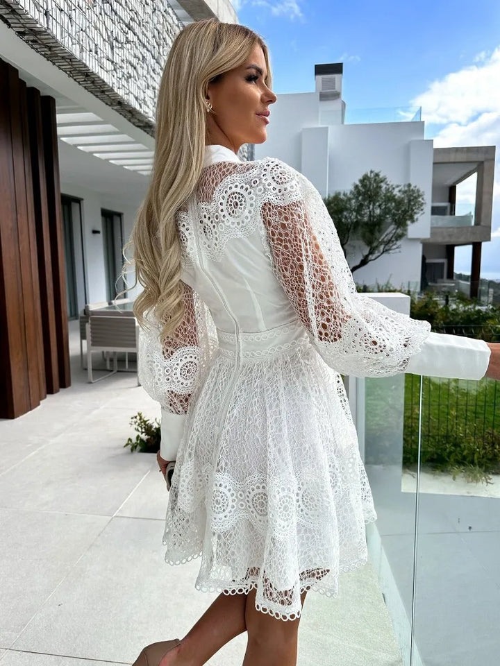 Elegant Lace Midi Dress - Long Sleeve by Victoria™