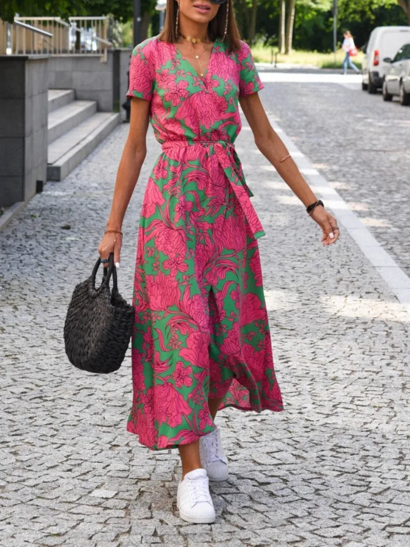 Floral Wrap Dress by Tina