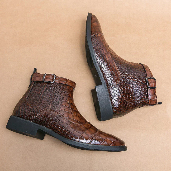 Dylan | Ankle Boots with Synthetic Leather and Buckle