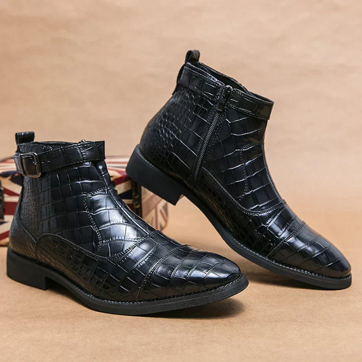 Dylan | Ankle Boots with Synthetic Leather and Buckle