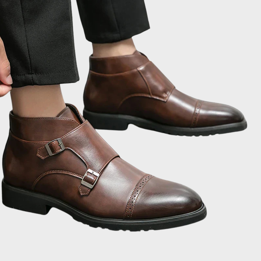 Parker | Synthetic Leather Boots with Double Buckle