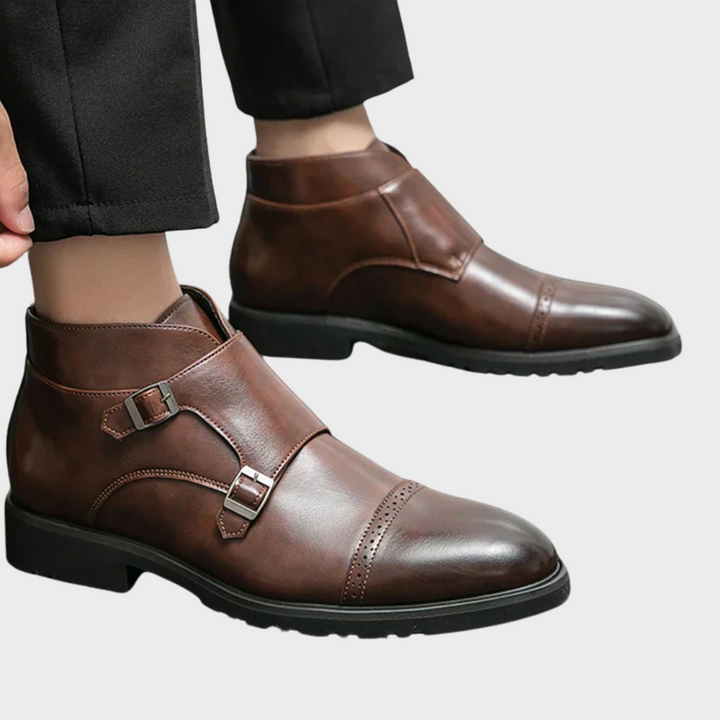 Parker | Synthetic Leather Boots with Double Buckle