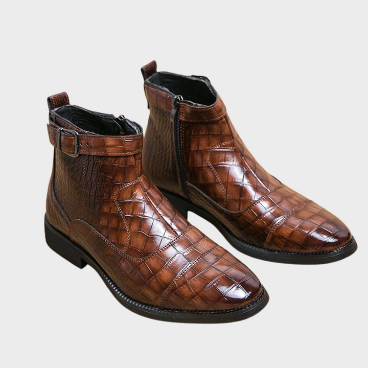 Dylan | Ankle Boots with Synthetic Leather and Buckle