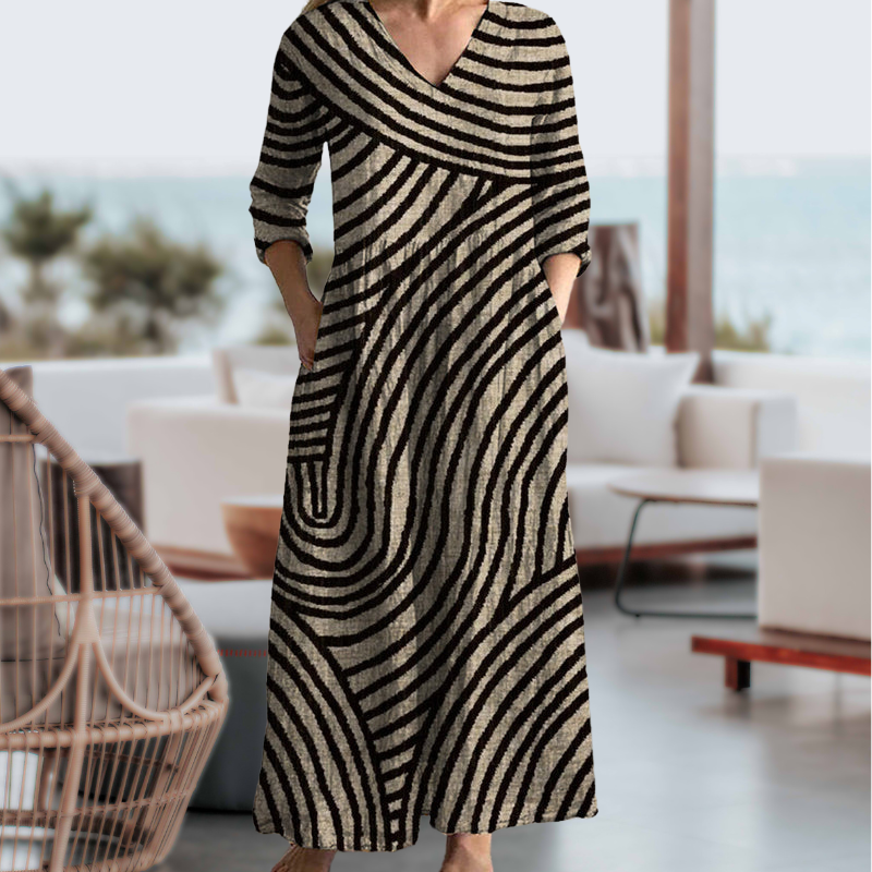 Elisa | Striped V-Neck Dress