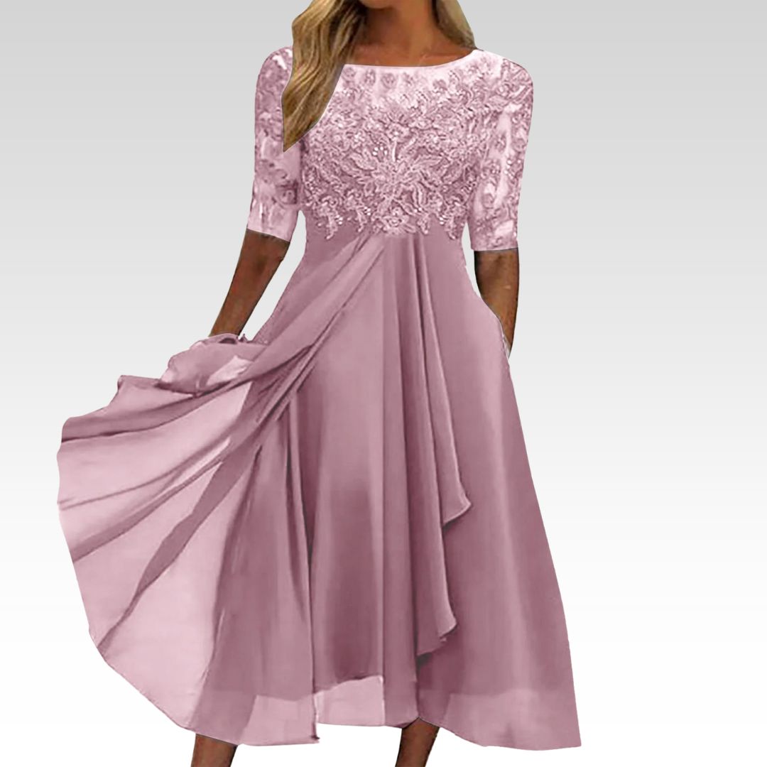 Embroidered Lace Dress by Zaria™