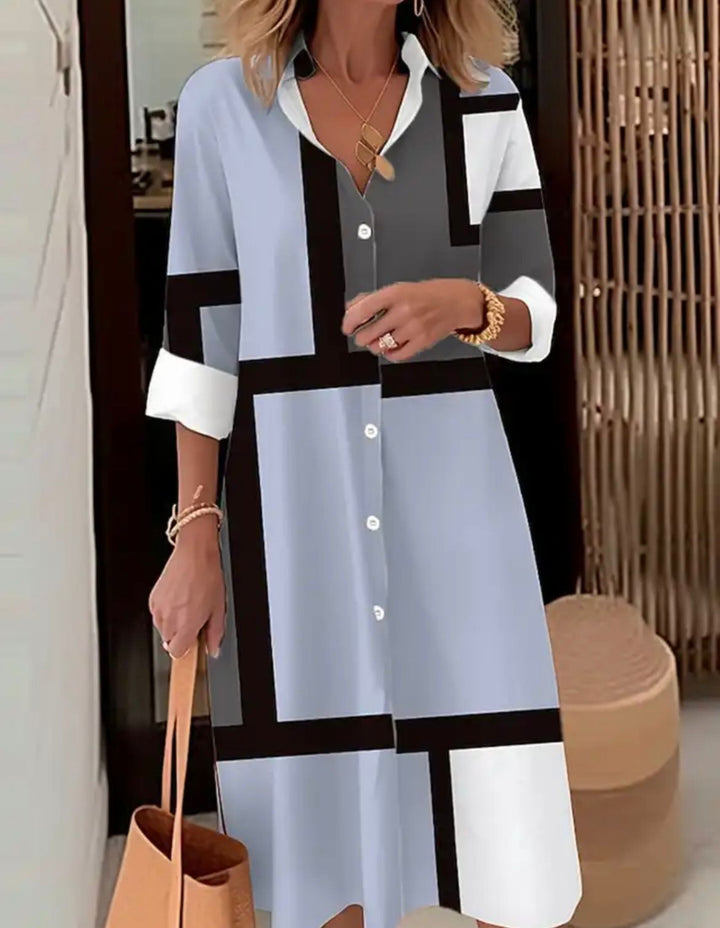 Geometric Print Dress Shirt by Margaritte