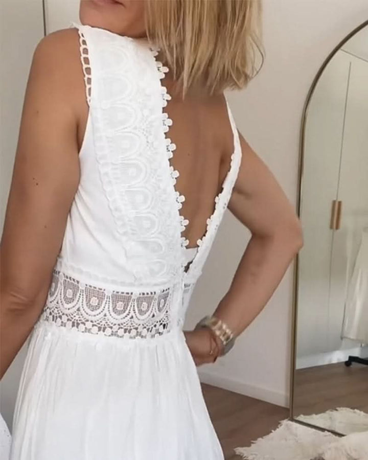 LACE V-NECK CAMI DRESS by ROSE™