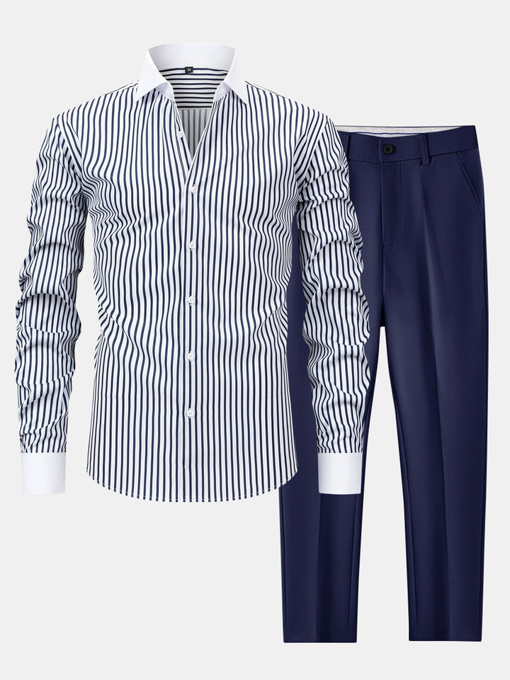 Slim Fit Tapered Pants & Striped Winchester Shirt - Wrinkle-Free