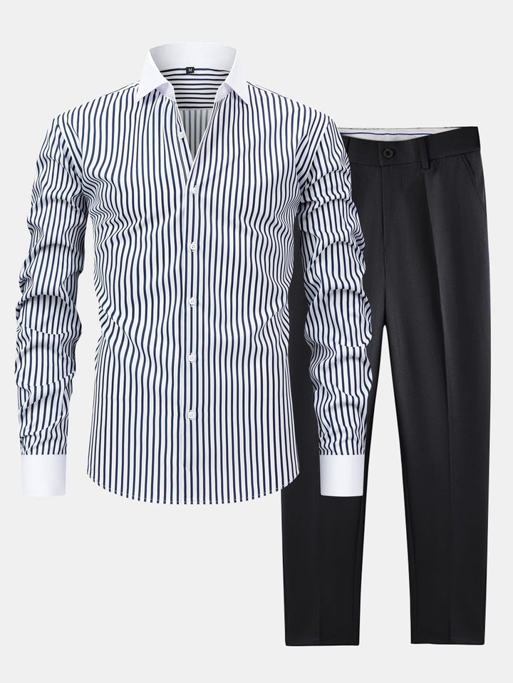Slim Fit Tapered Pants & Striped Winchester Shirt - Wrinkle-Free