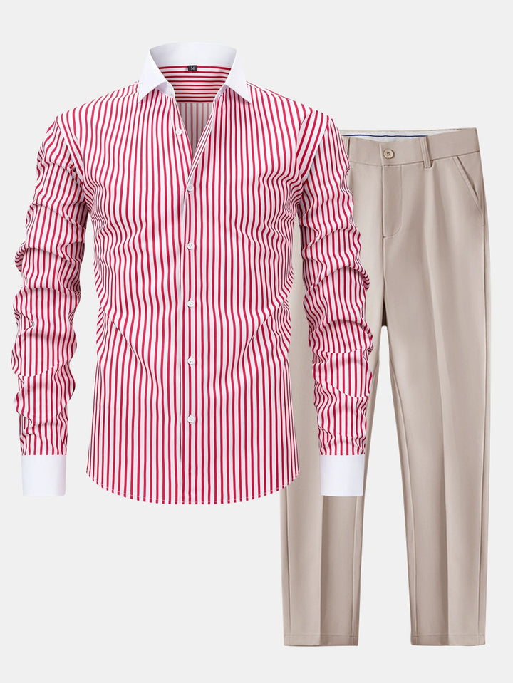 Slim Fit Tapered Pants & Striped Winchester Shirt - Wrinkle-Free