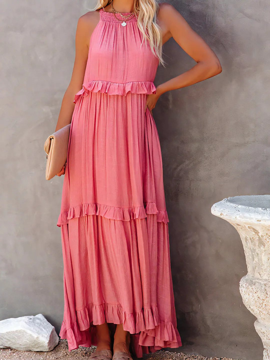 Maxi Dress with Ruffles by Elsie