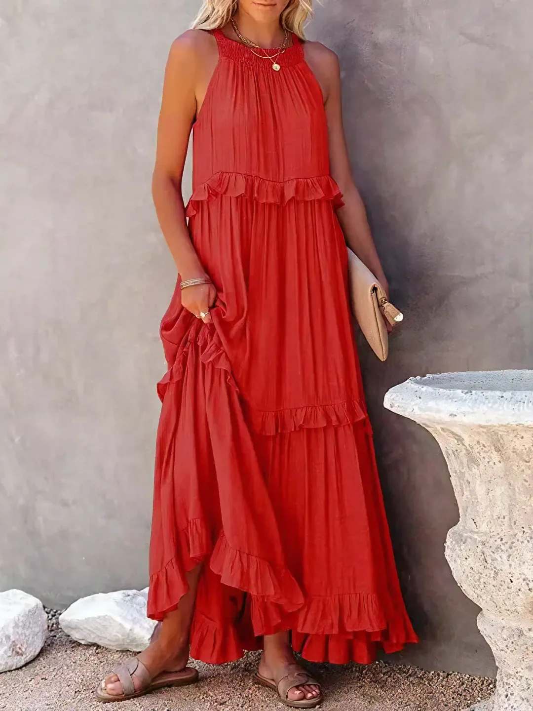 Maxi Dress with Ruffles by Elsie