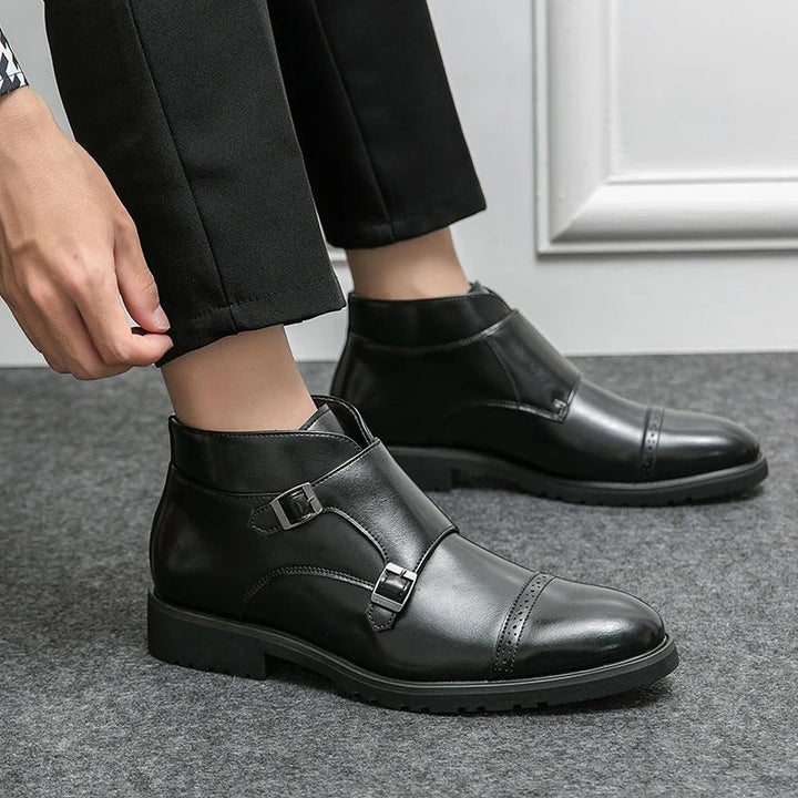 Parker | Synthetic Leather Boots with Double Buckle