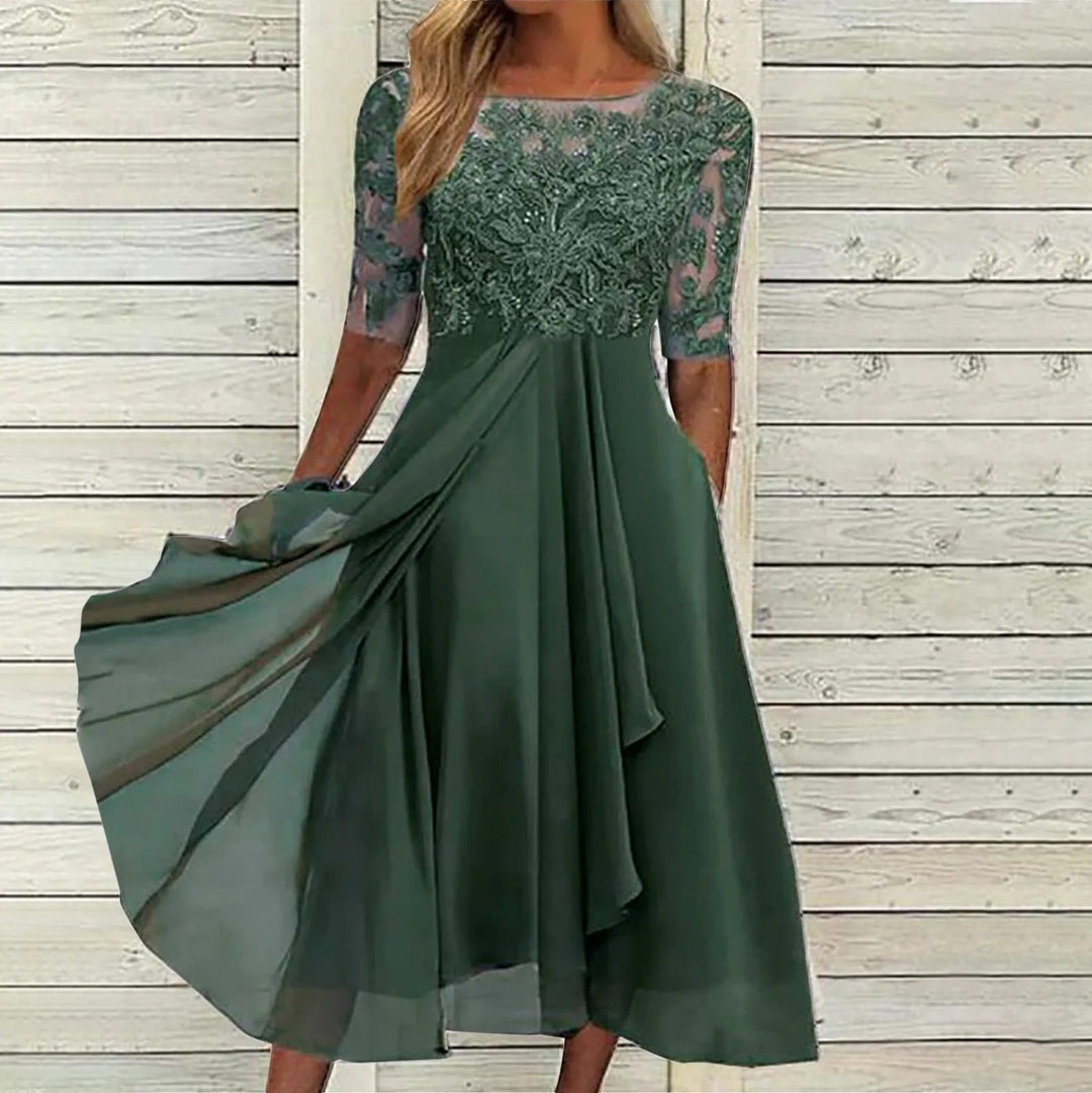 Embroidered Lace Dress by Zaria™