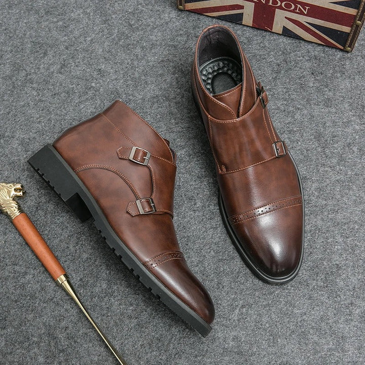 Parker | Synthetic Leather Boots with Double Buckle
