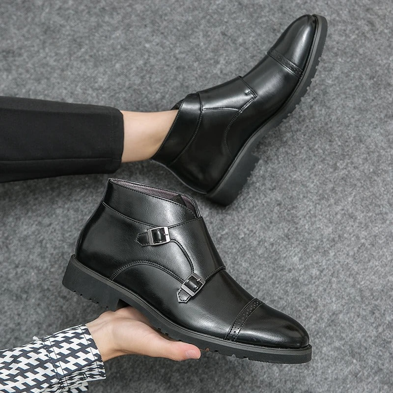 Parker | Synthetic Leather Boots with Double Buckle