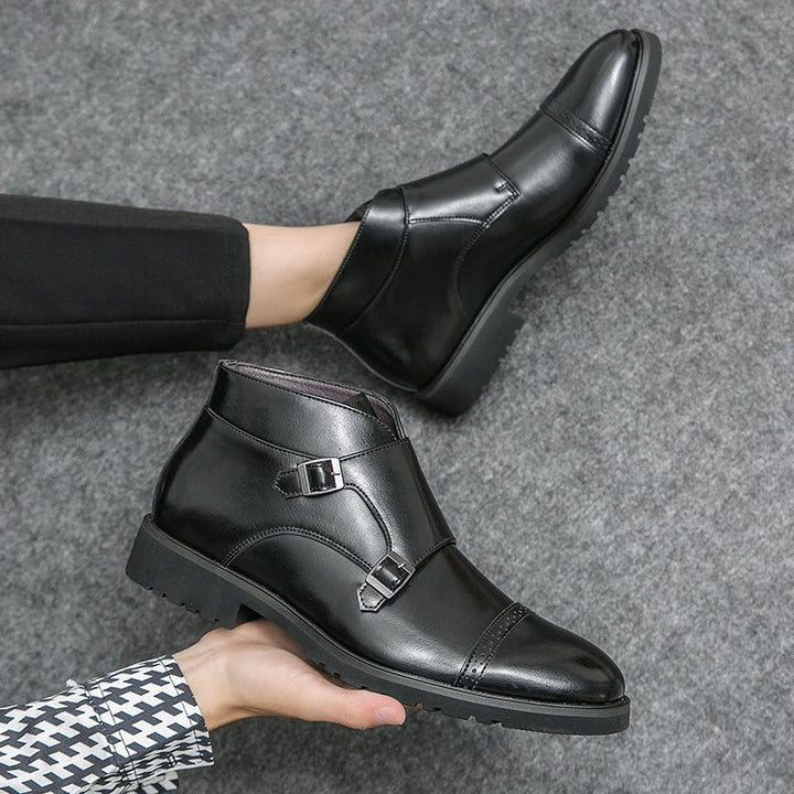Parker | Synthetic Leather Boots with Double Buckle