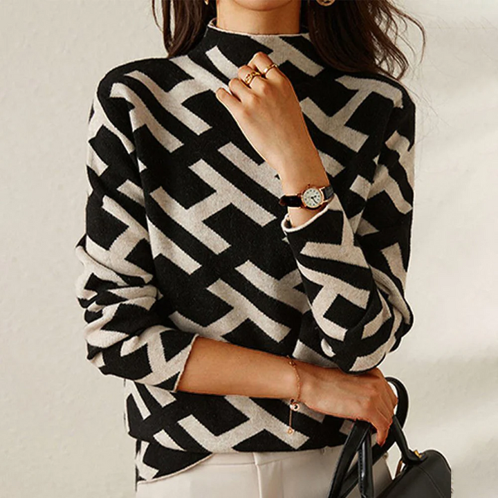 Mikee™ | Black Alphabet Geometric Pullover