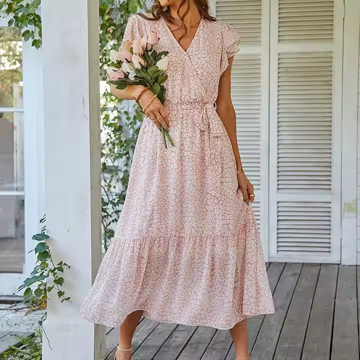 Zoe™ Summer Dress - Comfortable Floral Wrap Belt