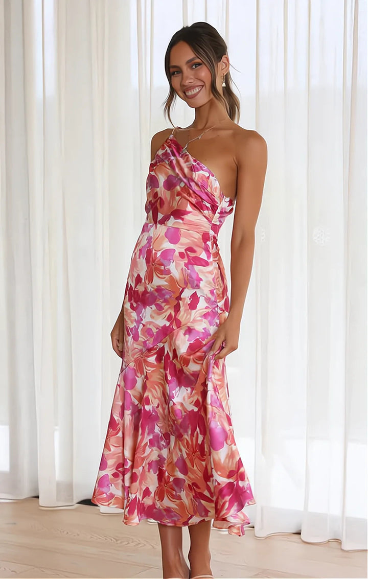 Diane | Satin Floral Dress