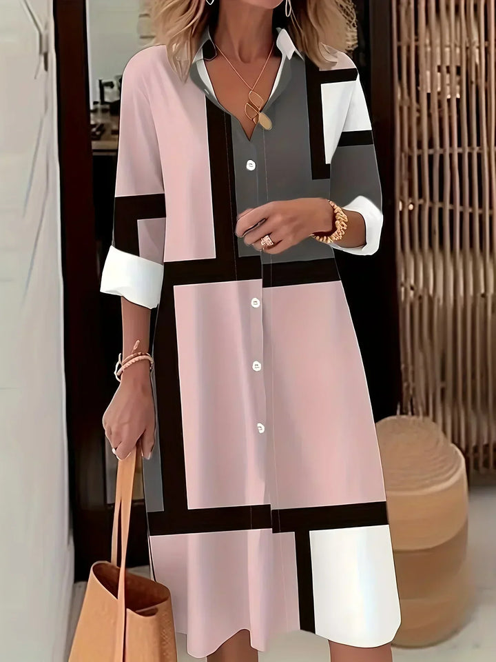 Geometric Print Dress Shirt by Margaritte