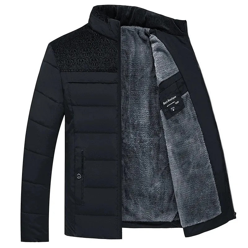 Chic Fleece Jacket with Quilted Design